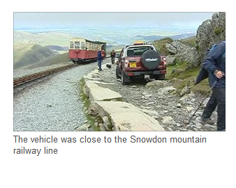 Car driven up Snowdon